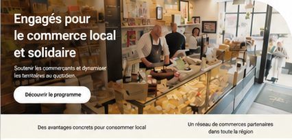 Page d’accueil du programme commerce local et solidaire